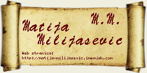 Matija Milijašević vizit kartica
